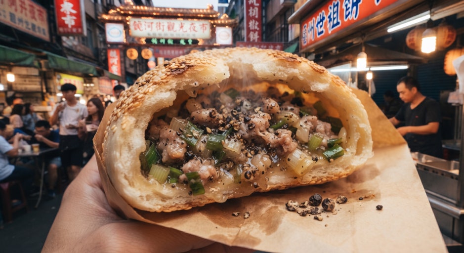 Pepper Pork Bun (Hujiao Bing)