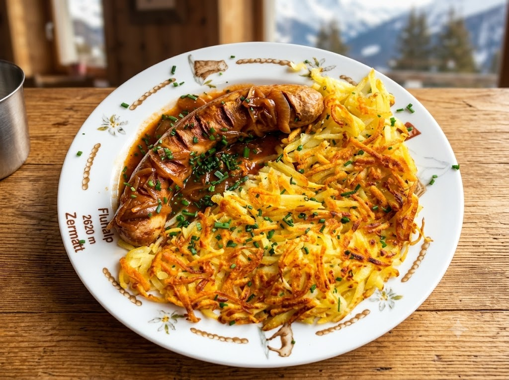Bratwurst mit Rösti